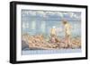 Naked Women on Rocky Shore, Santa Barbara, California-null-Framed Art Print