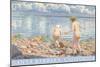 Naked Women on Rocky Shore, Santa Barbara, California-null-Mounted Art Print