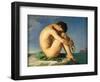 Naked Young Man Sitting by the Sea, 1836-Hippolyte Flandrin-Framed Giclee Print