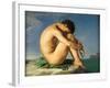 Naked Young Man Sitting by the Sea, 1836-Hippolyte Flandrin-Framed Giclee Print