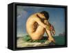 Naked Young Man Sitting by the Sea, 1836-Hippolyte Flandrin-Framed Stretched Canvas