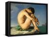Naked Young Man Sitting by the Sea, 1836-Hippolyte Flandrin-Framed Stretched Canvas