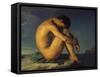 Naked Young Man Sitting by the Sea, 1855-Hippolyte Flandrin-Framed Stretched Canvas