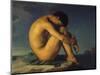 Naked Young Man Sitting by the Sea, 1855-Hippolyte Flandrin-Mounted Giclee Print