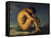 Naked Young Man Sitting by the Sea, 1855-Hippolyte Flandrin-Framed Stretched Canvas