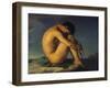 Naked Young Man Sitting by the Sea, 1855-Hippolyte Flandrin-Framed Giclee Print