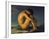 Naked Young Man Sitting by the Sea, 1855-Hippolyte Flandrin-Framed Giclee Print