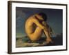 Naked Young Man Sitting by the Sea, 1855-Hippolyte Flandrin-Framed Giclee Print