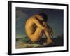 Naked Young Man Sitting by the Sea, 1855-Hippolyte Flandrin-Framed Giclee Print