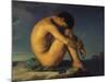 Naked Young Man Sitting by the Sea, 1855-Hippolyte Flandrin-Mounted Giclee Print