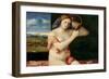 Naked Young Woman in Front of a Mirror, 1515 (Oil on Poplar Panel)-Giovanni Bellini-Framed Giclee Print