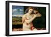 Naked Young Woman in Front of a Mirror, 1515 (Oil on Poplar Panel)-Giovanni Bellini-Framed Giclee Print