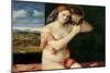 Naked Young Woman in Front of a Mirror, 1515 (Oil on Poplar Panel)-Giovanni Bellini-Mounted Giclee Print