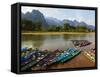 Nam Song River, Vang Vieng, Vientiane Province, Laos, Indochina, Southeast Asia, Asia-null-Framed Stretched Canvas