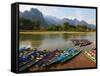 Nam Song River, Vang Vieng, Vientiane Province, Laos, Indochina, Southeast Asia, Asia-null-Framed Stretched Canvas