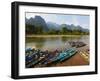 Nam Song River, Vang Vieng, Vientiane Province, Laos, Indochina, Southeast Asia, Asia-null-Framed Photographic Print