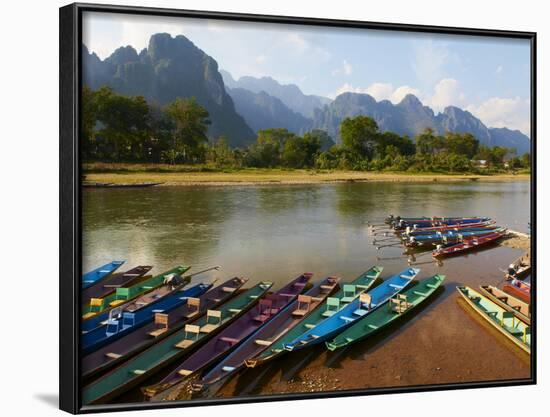 Nam Song River, Vang Vieng, Vientiane Province, Laos, Indochina, Southeast Asia, Asia-null-Framed Photographic Print