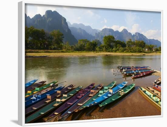 Nam Song River, Vang Vieng, Vientiane Province, Laos, Indochina, Southeast Asia, Asia-null-Framed Photographic Print