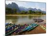 Nam Song River, Vang Vieng, Vientiane Province, Laos, Indochina, Southeast Asia, Asia-null-Mounted Photographic Print