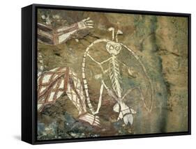 Namarrgon, the Lightning Man, One of Supernatural Ancestors Depicted at Aboriginal Rock Art Site-Robert Francis-Framed Stretched Canvas