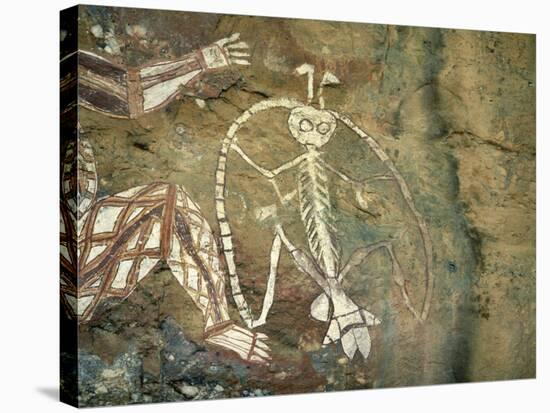 Namarrgon, the Lightning Man, One of Supernatural Ancestors Depicted at Aboriginal Rock Art Site-Robert Francis-Stretched Canvas