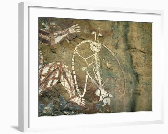 Namarrgon, the Lightning Man, One of Supernatural Ancestors Depicted at Aboriginal Rock Art Site-Robert Francis-Framed Photographic Print