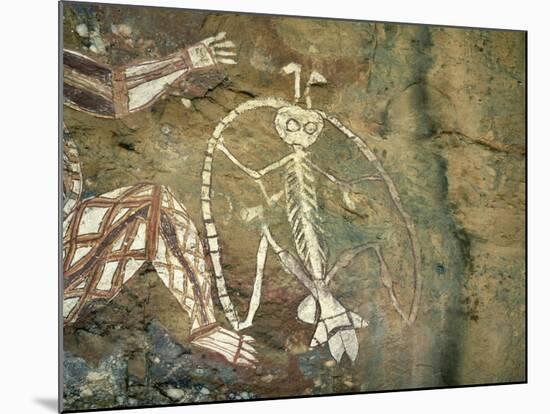 Namarrgon, the Lightning Man, One of Supernatural Ancestors Depicted at Aboriginal Rock Art Site-Robert Francis-Mounted Photographic Print