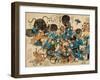 Namazu Being Attacked by Peasants-null-Framed Giclee Print