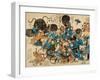 Namazu Being Attacked by Peasants-null-Framed Giclee Print