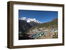 Namche, the Main Trading Centre and Tourist Hub for the Khumbu (Everest Region) with Kongde Ri Peak-Alex Treadway-Framed Photographic Print