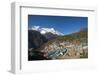 Namche, the Main Trading Centre and Tourist Hub for the Khumbu (Everest Region) with Kongde Ri Peak-Alex Treadway-Framed Photographic Print