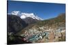 Namche, the Main Trading Centre and Tourist Hub for the Khumbu (Everest Region) with Kongde Ri Peak-Alex Treadway-Stretched Canvas