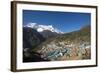 Namche, the Main Trading Centre and Tourist Hub for the Khumbu (Everest Region) with Kongde Ri Peak-Alex Treadway-Framed Photographic Print