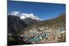 Namche, the Main Trading Centre and Tourist Hub for the Khumbu (Everest Region) with Kongde Ri Peak-Alex Treadway-Mounted Photographic Print