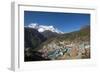 Namche, the Main Trading Centre and Tourist Hub for the Khumbu (Everest Region) with Kongde Ri Peak-Alex Treadway-Framed Photographic Print