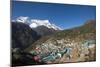 Namche, the Main Trading Centre and Tourist Hub for the Khumbu (Everest Region) with Kongde Ri Peak-Alex Treadway-Mounted Photographic Print