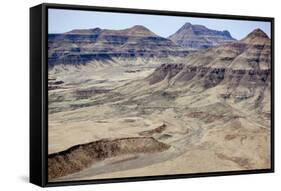 Namibia, Damaraland. Aerial view of the mountains and red rocks of Damaraland.-Ellen Goff-Framed Stretched Canvas