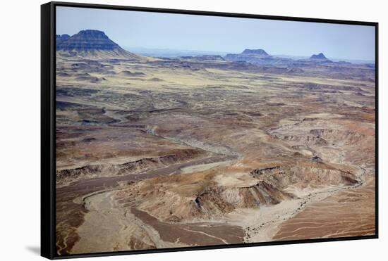 Namibia, Damaraland. Aerial view of the mountains and red rocks.-Ellen Goff-Framed Stretched Canvas
