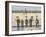 Namibia, Etosha National Park. Five Zebras and Giraffes at Waterhole-Wendy Kaveney-Framed Photographic Print