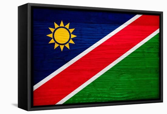 Namibia Flag Design with Wood Patterning - Flags of the World Series-Philippe Hugonnard-Framed Stretched Canvas