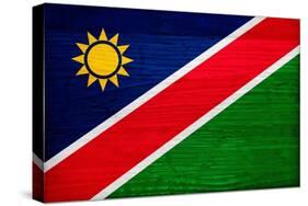 Namibia Flag Design with Wood Patterning - Flags of the World Series-Philippe Hugonnard-Stretched Canvas