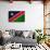 Namibia Flag Design with Wood Patterning - Flags of the World Series-Philippe Hugonnard-Framed Stretched Canvas displayed on a wall