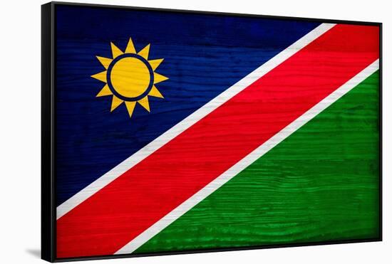 Namibia Flag Design with Wood Patterning - Flags of the World Series-Philippe Hugonnard-Framed Stretched Canvas