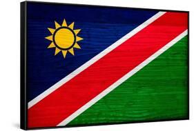 Namibia Flag Design with Wood Patterning - Flags of the World Series-Philippe Hugonnard-Framed Stretched Canvas