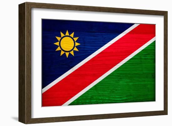 Namibia Flag Design with Wood Patterning - Flags of the World Series-Philippe Hugonnard-Framed Art Print