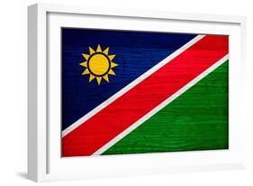 Namibia Flag Design with Wood Patterning - Flags of the World Series-Philippe Hugonnard-Framed Art Print