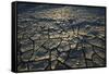 Namibia, Namib Naukluft National Park, Cracked Mud in Desert at Sossusvlei-Paul Souders-Framed Stretched Canvas