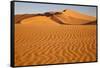 Namibia, Namib-Naukluft National Park, Sossusvlei. Scenic red dunes with wind driven patterns.-Ellen Goff-Framed Stretched Canvas