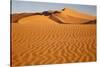 Namibia, Namib-Naukluft National Park, Sossusvlei. Scenic red dunes with wind driven patterns.-Ellen Goff-Stretched Canvas