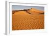 Namibia, Namib-Naukluft National Park, Sossusvlei. Scenic red dunes with wind driven patterns.-Ellen Goff-Framed Photographic Print